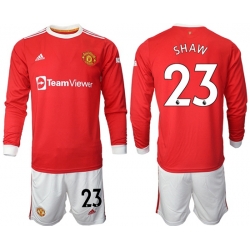 Men Manchester United Long Sleeve Soccer Jerseys 512