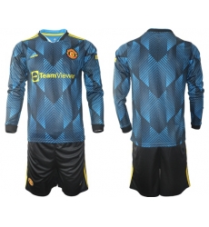 Men Manchester United Long Sleeve Soccer Jerseys 558