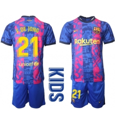 Kids Barcelona Soccer Jerseys 003