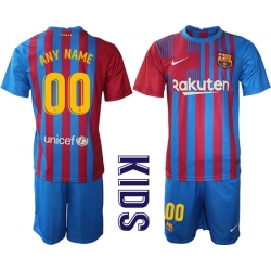 Kids Barcelona Soccer Jerseys 066 Customized