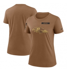 Women Baltimore Ravens 2023 Brown Salute To Service Legend Performance T Shirt Run Small