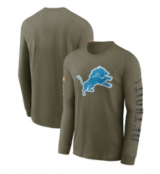 Men Detroit Lions Olive 2022 Salute To Service Long Sleeve T Shirt