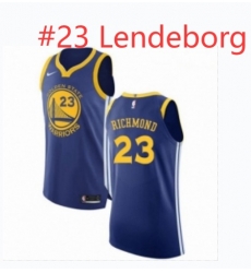 Men Nike Golden State Warriors Yaxel Lendeborg #23 Swingman Badge Jersey Blue