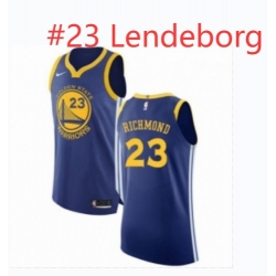 Men Nike Golden State Warriors Yaxel Lendeborg #23 Swingman Badge Jersey Blue
