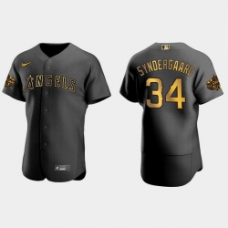 Men Los Angeles Angels Noah Syndergaard 2022 Mlb All Star Game Authentic Black Men Jersey