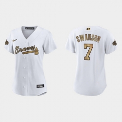 Women Atlanta Braves Dansby Swanson 2022 Mlb All Star Game Replica White Jersey