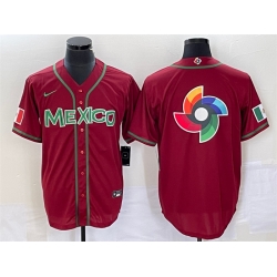 Men Mexico Baseball 2023 Red World Baseball Classic Team Big Logo Stitched Jersey