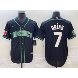 Men Mexico Baseball 7 Julio Urias 2023 Black World Baseball Classic Stitched JerseyS