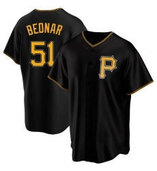 Men Pittsburgh Pirates David Bednar #51 Black Cool Base Stitched Jersey