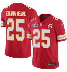 Nike Chiefs 25 Clyde Edwards Helaire Red Team Color Youth Bound Stitched NFL Vapor Untouchable Limited 2024 Super Bowl LVIII Jersey 