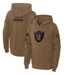 Youth Las Vegas Raiders 2023 Brown Salute To Service Pullover Hoodie