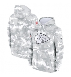 Youth Kansas City Chiefs 2024 White Gray Salute To Service Pullover Hoodie