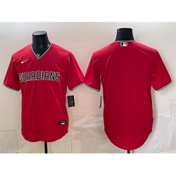 Men Cleveland Guardians Blank Red Cool Base Stitched Baseball Jersey