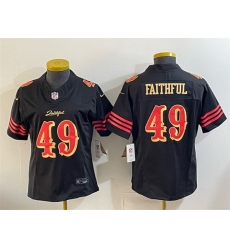 Women San Francisco 49ers 49 Faithful Black 2025 F U S E Rivalries Vapor Limited Stitched Jersey Women San Francisco 49ers 49 Faithful Black 2025 F U S E Rivalries Vapor Limited Stitched Jersey