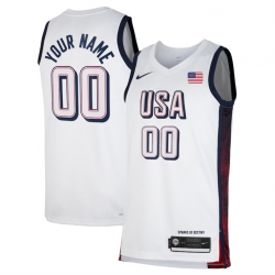 Men USA Basketball ACTIVE PLAYER Custom White 2024 Swingman Stitched Jersey