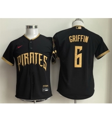 Youth Pittsburgh Pirates  6 Konnor Griffin Black 2026 City Connect Stadium Stitched Baseball Jersey