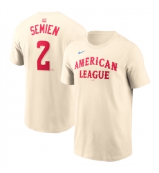 Men American League 2 Marcus Semien Cream 2024 All Star Name  26 Number T Shirt