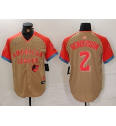 Men American League 2 Gunnar Henderson Cream 2024 All Star Elite Stitched Baseball Jersey 4