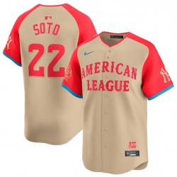 Men American League 22 Juan Soto Cream 2024 All Star Limited Stitched Jersey
