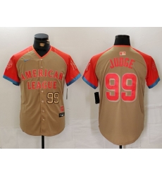 Men American League 99 Aaron Judge Cream 2024 All Star Elite Stitched Baseball Jersey 3