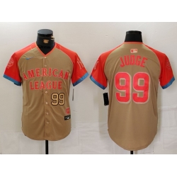 Men American League 99 Aaron Judge Cream 2024 All Star Elite Stitched Baseball Jersey 3