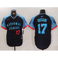 Men National League 17 Shohei Ohtani Navy 2024 All Star Elite Stitched Baseball Jersey 5