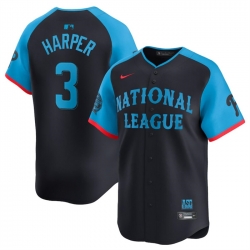 Men National League 3 Bryce Harper Navy 2024 All Star Limited Stitched Baseball Jersey