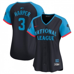 Women National League 3 Bryce Harper Navy 2024 All Star Limited Stitched Baseball Jersey 28Run Small 29