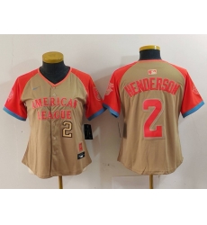 Women American League 2 Gunnar Henderson Cream 2024 All Star Limited Stitched Baseball Jersey 5