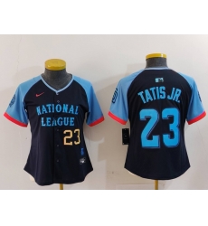 Women National League 23 Fernando Tatis Jr  Navy 2024 All Star Limited Stitched Baseball Jersey 5 8