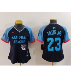 Women National League 23 Fernando Tatis Jr  Navy 2024 All Star Limited Stitched Baseball Jersey 5