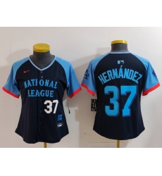 Women National League 37 Teoscar Hernandez Navy 2024 All Star Limited Stitched Baseball Jersey 1