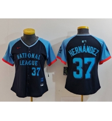 Women National League 37 Teoscar Hernandez Navy 2024 All Star Limited Stitched Baseball Jersey 6