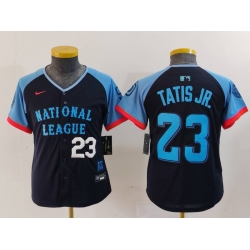 Youth National League 23 Fernando Tatis Jr  Navy 2024 All Star Limited Stitched Baseball Jersey 2