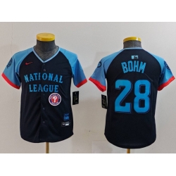 Youth National League 28 Alec Bohm Navy 2024 All Star Limited Stitched Baseball Jersey 8