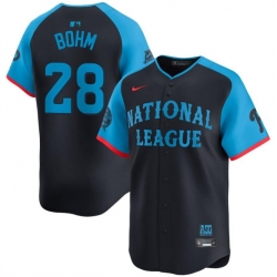 Youth National League 28 Alec Bohm Navy 2024 All Star Limited Stitched Baseball Jersey