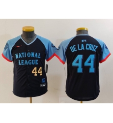 Youth National League 44 Elly De La Cruz Navy 2024 All Star Limited Stitched Baseball Jersey 3