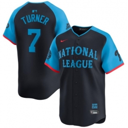 Youth National League 7 Trea Turner Navy 2024 All Star Limited Stitched Baseball Jersey