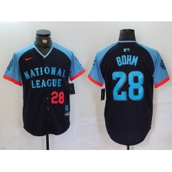 Men National League 28 Alec Bohm Navy 2024 All Star Limited Stitched Baseball Jersey 5