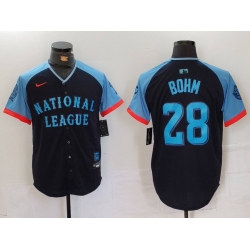 Men National League 28 Alec Bohm Navy 2024 All Star Limited Stitched Baseball Jersey 8