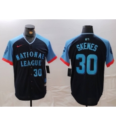 Men National League 30 Paul Skenes Navy 2024 All Star Limited Stitched Baseball Jersey 1