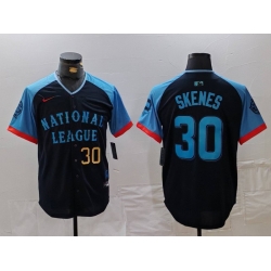 Men National League 30 Paul Skenes Navy 2024 All Star Limited Stitched Baseball Jersey 5