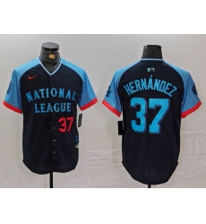 Men National League 37 Teoscar Hernandez Navy 2024 All Star Limited Stitched Baseball Jersey 7