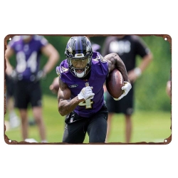 Baltimore Ravens Aluminum Sign 12x8 Inch Zay Flowers 001