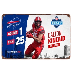 Buffalo Bills Aluminum Sign 12x8 Inch Dalton Kincaid 004