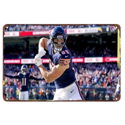 chicago bears Aluminum Sign 12x8 Inch Cole Kmet 003