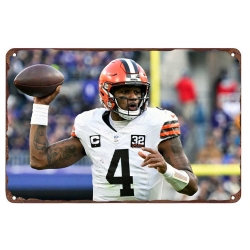 Cleveland Browns Aluminum Sign 8x12 Inch Deshaun Watson 002