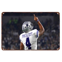 Dallas Cowboys Aluminum Sign 12x8 Inch Dak Prescott 002