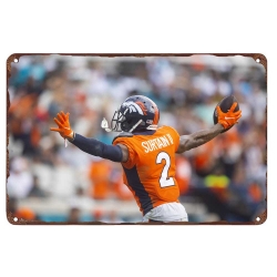 Denver Broncos Aluminum Sign 12x8 Inch Patrick Surtain II 002