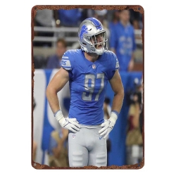 Detroit Lions Aluminum Sign 12x8 Inch Aidan Hutchinson 001